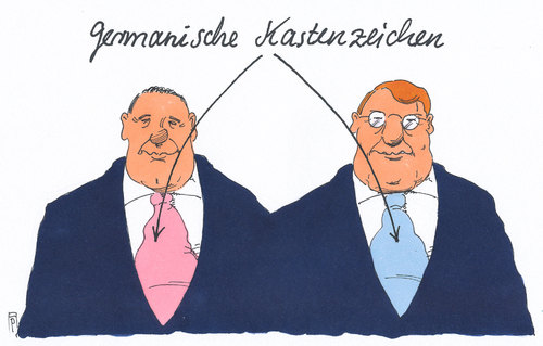 Cartoon: kastenzeichen (medium) by Andreas Prüstel tagged kaste,kastenzeichen,deutschland,germanisch,cartoon,karikatur,andreas,pruestel,kaste,kastenzeichen,deutschland,germanisch,cartoon,karikatur,andreas,pruestel