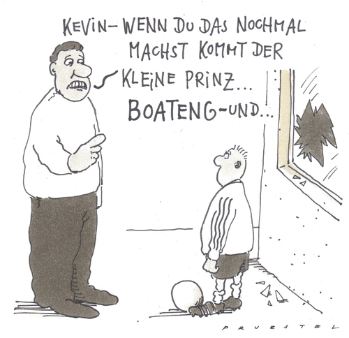 Cartoon: kevin (medium) by Andreas Prüstel tagged fußball,kevinprinceboateng,ballack,saintexupery,fußball,fussball,michael ballack,saintexupery,kevin,michael,ballack