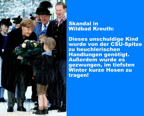 Cartoon: kindesmißbrauch (medium) by Andreas Prüstel tagged csu,wildbad,kreuth,merkel,cartoon,collage,andreas,pruestel