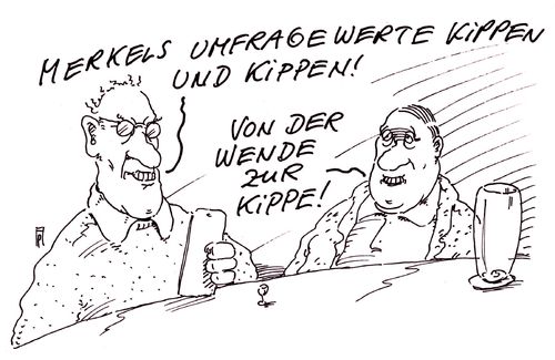 Cartoon: kippen (medium) by Andreas Prüstel tagged angela,merkel,umfragewerte,flüchtlingspolitik,wende,ddr,cartoon,karikatur,andreas,pruestel,angela,merkel,umfragewerte,flüchtlingspolitik,wende,ddr,cartoon,karikatur,andreas,pruestel