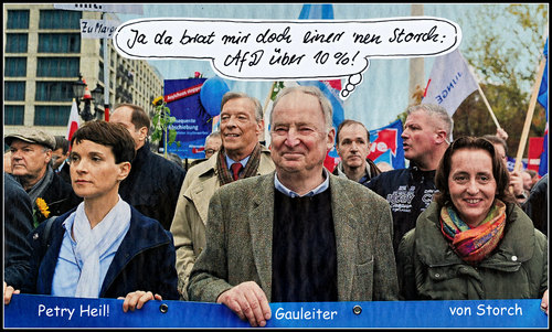 Cartoon: klapperstörche (medium) by Andreas Prüstel tagged afd,petry,gauland,von,storch,cartoon,collage,andreas,pruestel