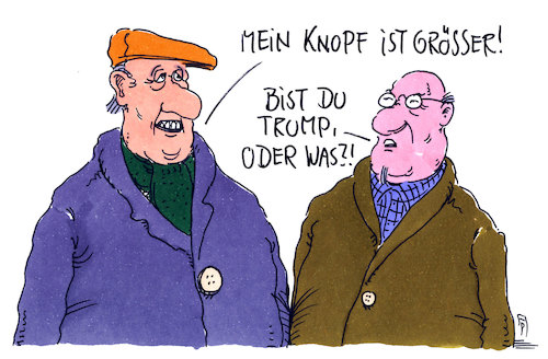 Cartoon: knopfig (medium) by Andreas Prüstel tagged usa,nordkorea,trump,kim,jong,un,atomwaffen,knöpfe,verbale,attacken,cartoon,karikatur,andreas,pruestel,usa,nordkorea,trump,kim,jong,un,atomwaffen,knöpfe,verbale,attacken,cartoon,karikatur,andreas,pruestel