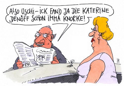 Cartoon: knorke (medium) by Andreas Prüstel tagged metoo,frankreich,catherine,deneuve,cartoon,karikatur,andreas,pruestel,metoo,frankreich,catherine,deneuve,cartoon,karikatur,andreas,pruestel