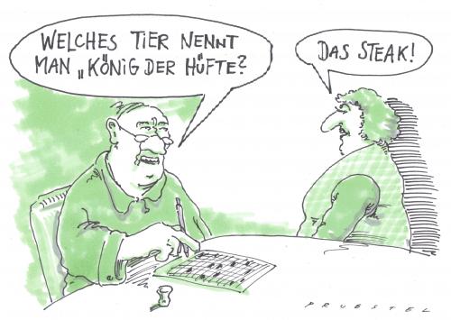 Cartoon: könig (medium) by Andreas Prüstel tagged kreuzworträtsel,kreuzworträtsel,rätsel,gehirn jogging,gehirn,wissen,bildung,training,gedächtnis,gedächtnistraining,freizeit,steak,fleisch,hüfte,könig der löwen,anatomie,körper,tier,hüftsteak,essen,ernährung,nahrung,lebensmittel,jogging,könig,der,löwen,freizeitbeschäftigung