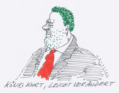 Cartoon: könig kurt (medium) by Andreas Prüstel tagged kurtbeck,spd,grüne,landtagswahl,rheinlandpfalz,koalition,beck,spd,grüne,landtagswahl,rheinlandpfalz,koalition,wahlen