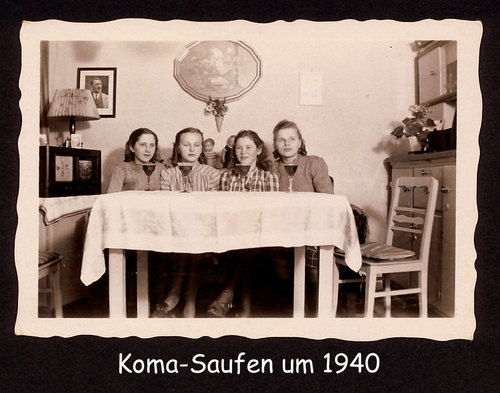 Cartoon: koma-saufen (medium) by Andreas Prüstel tagged saufen,alkohol,komasaufen,jugend,drittes,reich,cartoon,collage,andreas,pruestel