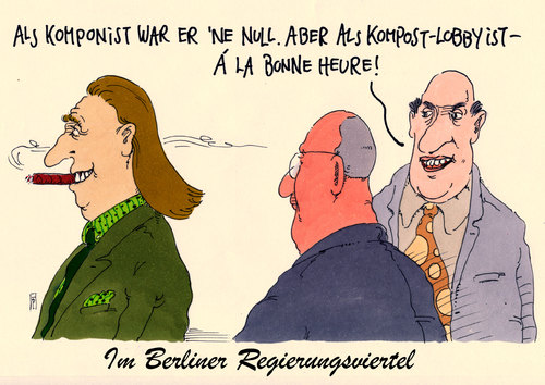 Cartoon: kompost (medium) by Andreas Prüstel tagged kompost,lobbyist,berliner,regierungsviertel,komponist,cartoon,karikatur,andreas,pruestel,kompost,lobbyist,berliner,regierungsviertel,komponist,cartoon,karikatur,andreas,pruestel