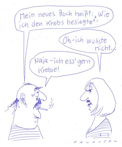 Cartoon: krebs (medium) by Andreas Prüstel tagged literatur,essen,krebs