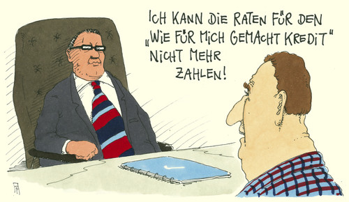 Cartoon: kreditprobleme (medium) by Andreas Prüstel tagged bank,bankkunde,kredit,tilgung,kreditraten,targobank,cartoon,karikatur,andreas,pruestel,bank,bankkunde,kredit,tilgung,kreditraten,targobank,cartoon,karikatur,andreas,pruestel