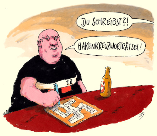 Cartoon: kreuzworträtsel (medium) by Andreas Prüstel tagged neonazi,rechtsradikaler,kreuzworträtsel,hakenkreuz,cartoon,karikatur,andreas,pruestel,neonazi,rechtsradikaler,kreuzworträtsel,hakenkreuz,cartoon,karikatur,andreas,pruestel