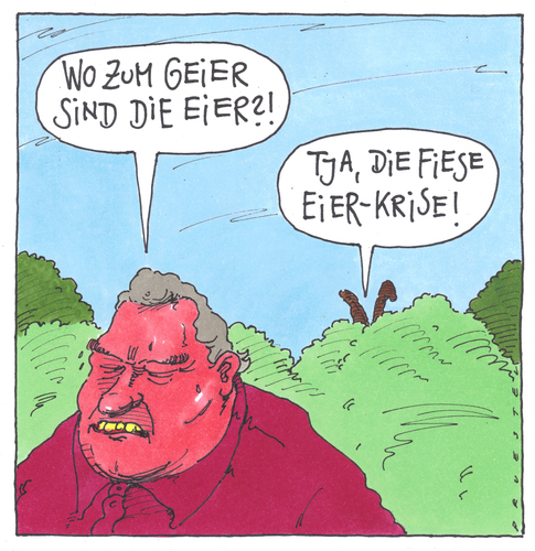 Cartoon: krisenzeiten (medium) by Andreas Prüstel tagged ostern,eiersuche,wirtschaftskrise,ostern,eiersuche,wirtschaftskrise,finanzkrise,osterhase,ei,eier