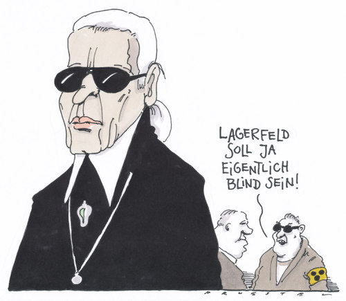 Cartoon: lagerfeld (medium) by Andreas Prüstel tagged karl,lagerfeld,mode,modesign,sonnenbrille,blindheit,gerücht,karl,lagerfeld,mode,modesign,sonnenbrille,blindheit,gerücht