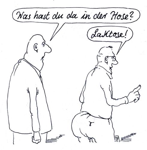 Cartoon: laktose (medium) by Andreas Prüstel tagged laktose,laktose