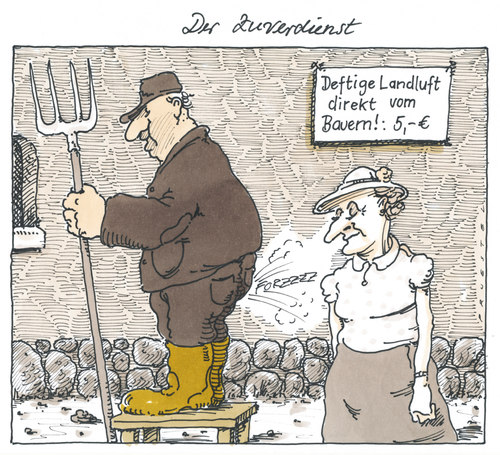 Cartoon: landluft (medium) by Andreas Prüstel tagged landwirtschaft,landwirt,bauer,nebenverdienst,zuverdienst,andreas,cartoon,karikatur,pruestel,landwirtschaft,landwirt,bauer,nebenverdienst,zuverdienst,andreas,cartoon,karikatur,pruestel