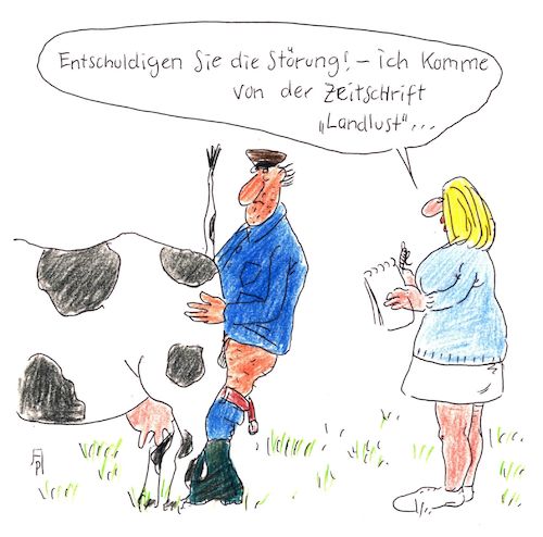 Cartoon: landlust (medium) by Andreas Prüstel tagged zeitschrift,landleben,landlust,landwirt,sodomie,cartoon,karikatur,andreas,pruestel,zeitschrift,landleben,landlust,landwirt,sodomie,cartoon,karikatur,andreas,pruestel