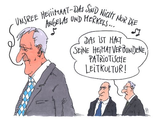 Cartoon: leitkulturleiter (medium) by Andreas Prüstel tagged csu,cdu,kursdebatte,csurechtsruck,seehofer,nationalismus,heimat,patriotismus,leitkultur,obergrenze,flüchtlinge,merkel,cartoon,karikatur,andreas,pruestel,csu,cdu,kursdebatte,csurechtsruck,seehofer,nationalismus,heimat,patriotismus,leitkultur,obergrenze,flüchtlinge,merkel,cartoon,karikatur,andreas,pruestel