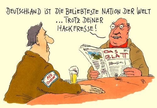 Cartoon: lieblingsnation (medium) by Andreas Prüstel tagged umfrage,beliebtheit,nationen,deutschland,afd,hackfresse,cartoon,karikatur,andreas,pruestel,umfrage,beliebtheit,nationen,deutschland,afd,hackfresse,cartoon,karikatur,andreas,pruestel