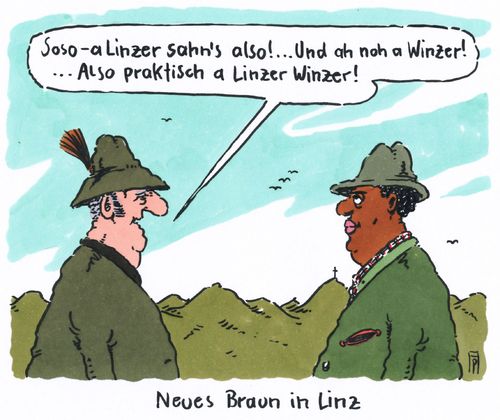 Cartoon: linzer (medium) by Andreas Prüstel tagged österreich,linz,winzer,immigration,frendenfeindlichkeit,cartoon,karikatur,andreas,pruestel,österreich,linz,winzer,immigration,frendenfeindlichkeit,cartoon,karikatur,andreas,pruestel