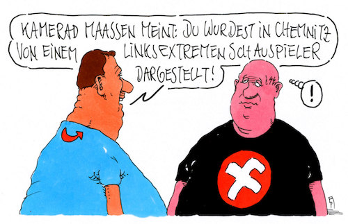 Cartoon: maaßen meint (medium) by Andreas Prüstel tagged verfassungsschutzpräsident,maaßen,krawalle,chemnitz,hetzjagden,rechtsradikale,neonazis,cartoon,karikatur,andreas,pruestel,verfassungsschutzpräsident,maaßen,krawalle,chemnitz,hetzjagden,rechtsradikale,neonazis,cartoon,karikatur,andreas,pruestel