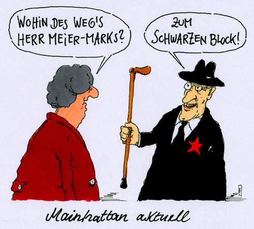 Cartoon: mainhattan ezb (medium) by Andreas Prüstel tagged ezb,frankfurt,mainhattan,blockuoy,schwarzer,block,euro,europa,proteste,demonstration,cartoon,karikatur,andreas,pruestel,ezb,frankfurt,mainhattan,blockuoy,schwarzer,block,euro,europa,proteste,demonstration,cartoon,karikatur,andreas,pruestel