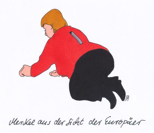 Cartoon: merkel (medium) by Andreas Prüstel tagged angela,merkel,sparpolitik,eu,europa,eurokrise,cartoon,karikatur,andreas,prüstel,angela,merkel,sparpolitik,eu,europa,eurokrise,cartoon,karikatur,andreas,prüstel