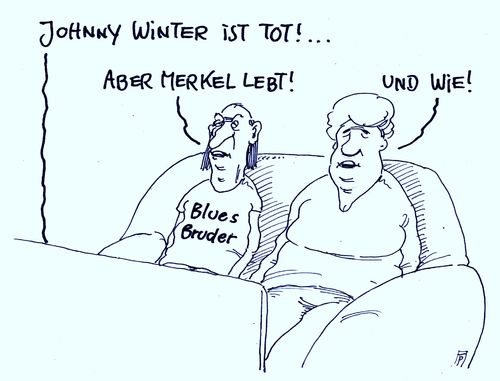 Cartoon: merkel 60 (medium) by Andreas Prüstel tagged kanzlerin,angela,merkel,sechszig,johnny,winter,blues,bluesgitarrist,tod,cartoon,karikatur,andreas,pruestel,kanzlerin,angela,merkel,sechszig,johnny,winter,blues,bluesgitarrist,tod,cartoon,karikatur,andreas,pruestel