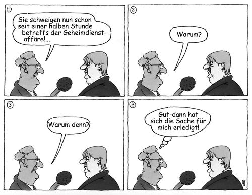 Cartoon: merkel geheim (medium) by Andreas Prüstel tagged geheimdienstaffäre,nsa,bnd,usa,deutschland,kanzlerin,merkel,interview,schweigen,cartoon,karikatur,andreas,pruestel,geheimdienstaffäre,nsa,bnd,usa,deutschland,kanzlerin,merkel,interview,schweigen,cartoon,karikatur,andreas,pruestel