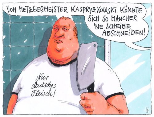 Cartoon: metzgermeister (medium) by Andreas Prüstel tagged metzger,metzgermeister,fleischer,metzgerei,fleischerladen,fleisch,deutsch,deutschnational,kaspryzkowski,cartoon,karikatur,andreas,pruestel,metzger,metzgermeister,fleischer,metzgerei,fleischerladen,fleisch,deutsch,deutschnational,kaspryzkowski,cartoon,karikatur,andreas,pruestel