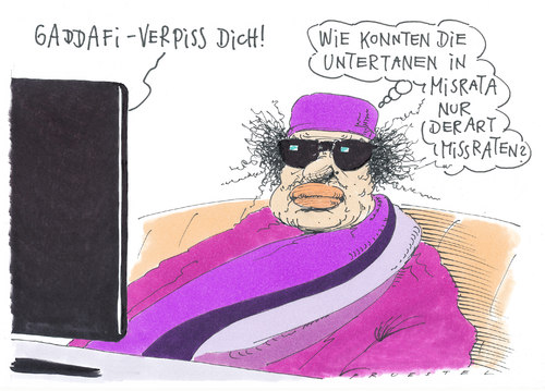 Cartoon: misrata (medium) by Andreas Prüstel tagged libyen,gaddafi,misrata,libyen,gaddafi,misrata