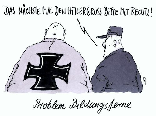 Cartoon: mit rechts (medium) by Andreas Prüstel tagged rechtsradikale,neonazis,hitlergruß,bildungsferne,cartoon,karikatur,andreas,pruestel,rechtsradikale,neonazis,hitlergruß,bildungsferne,cartoon,karikatur,andreas,pruestel