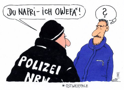 Cartoon: nafri (medium) by Andreas Prüstel tagged silvester,köln,polizeieinsatz,nordafrikaner,nafri,ostwestfale,cartoon,karikatur,andreas,pruestel,silvester,köln,polizeieinsatz,nordafrikaner,nafri,ostwestfale,cartoon,karikatur,andreas,pruestel