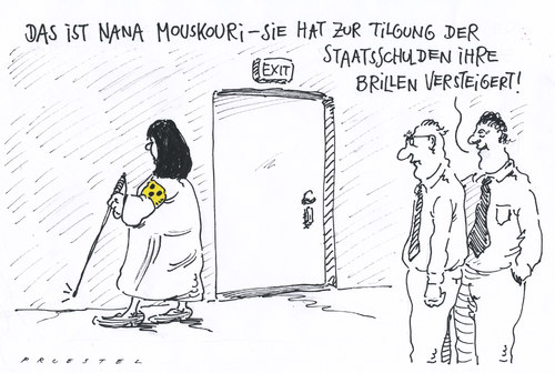 Cartoon: nana mouskouri (medium) by Andreas Prüstel tagged griechenland,mouskouri,staatschulden,versteigerung,brillen,griechenland,mouskouri,staatschulden,versteigerung,brillen