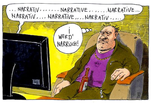 Cartoon: narrativ (medium) by Andreas Prüstel tagged narrativ,fremdwort,modewort,cartoon,karikatur,andreas,pruestel,narrativ,fremdwort,modewort,cartoon,karikatur,andreas,pruestel