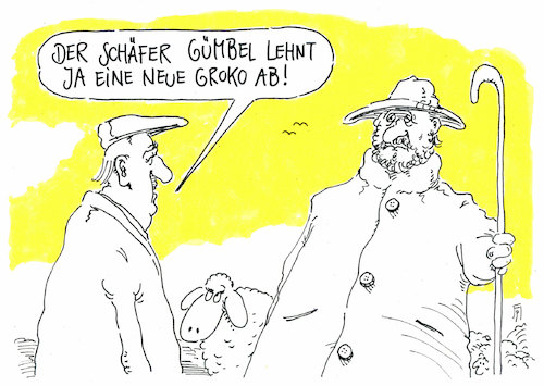 Cartoon: neue groko (medium) by Andreas Prüstel tagged koalitionen,neue,groko,spd,cdu,schafergümbel,schäfer,cartoon,karikatur,andreas,pruestel,koalitionen,neue,groko,spd,cdu,schafergümbel,schäfer,cartoon,karikatur,andreas,pruestel