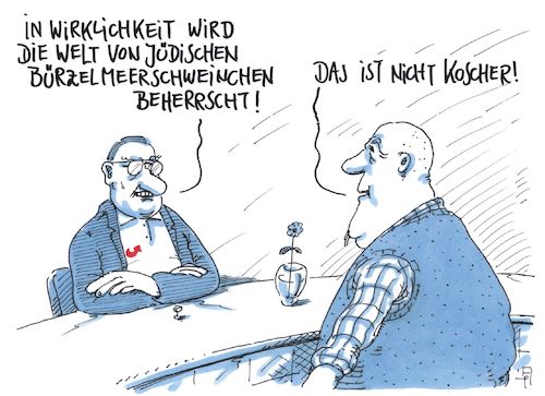 Cartoon: nicht koscher (medium) by Andreas Prüstel tagged verschwörungstheorien,rechtspopulisten,rechtsradikale,afd,fremdenfeindlichkeit,antisemitismus,koscher,cartoon,karikatur,andreas,pruestel,verschwörungstheorien,rechtspopulisten,rechtsradikale,afd,fremdenfeindlichkeit,antisemitismus,koscher,cartoon,karikatur,andreas,pruestel