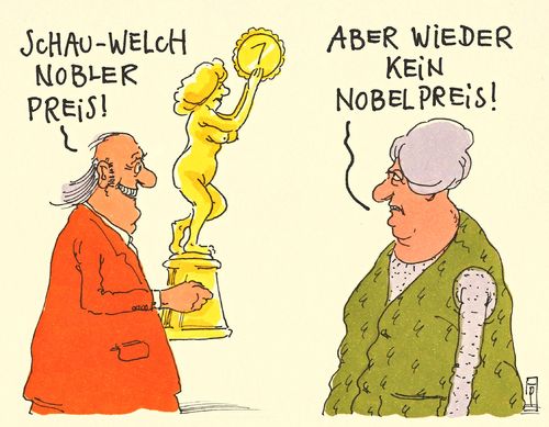 Cartoon: nobelpreis (medium) by Andreas Prüstel tagged preis,preisträger,nobel,nobelpreis,cartoon,karikatur,andreas,pruestel,preis,preisträger,nobel,nobelpreis,cartoon,karikatur,andreas,pruestel