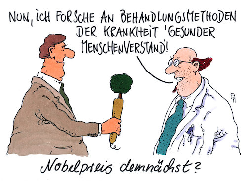 Cartoon: nobelpreisig (medium) by Andreas Prüstel tagged nobelpreise,medizin,gesunder,menschenverstand,cartoon,karikatur,andreas,pruestel,nobelpreise,medizin,gesunder,menschenverstand,cartoon,karikatur,andreas,pruestel