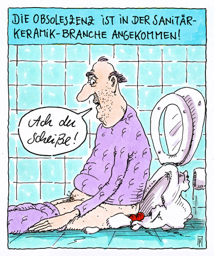 Cartoon: obsoleszenz (medium) by Andreas Prüstel tagged obsoleszenz,indistrie,wirtschaft,hersteller,sanitärkeramik,cartoon,karikatur,andreas,pruestel,obsoleszenz,indistrie,wirtschaft,hersteller,sanitärkeramik,cartoon,karikatur,andreas,pruestel