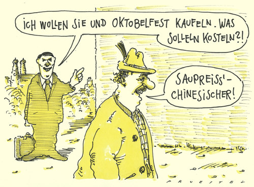 Cartoon: oktoberfest (medium) by Andreas Prüstel tagged oktoberfest,wiesn,münchen,bayern,bayer,china,kapital,cartoon,karikatur,andreas,pruestel,oktoberfest,wiesn,münchen,bayern,bayer,china,kapital,cartoon,karikatur,andreas,pruestel