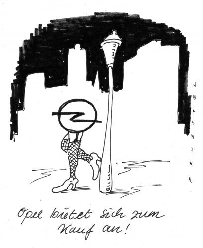 Cartoon: opel (medium) by Andreas Prüstel tagged autoindustrie,wirtschaftskrise