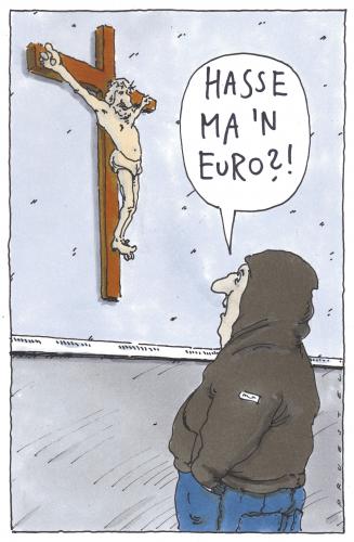 Cartoon: o.t. (medium) by Andreas Prüstel tagged jesus,armut,kirche,religion,kirche,glaube,gott,bibel,kreuz,jesus christus,armut,arm,bettler,betteln,obdachloser,obdachlos,arbeitsamt,job,karriere,beruf,existenz,geld,hartz,jesus,christus,wirtschaft