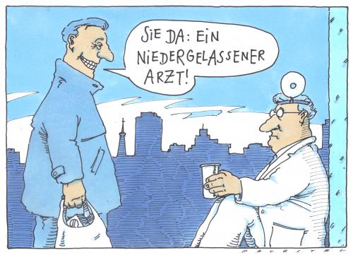 Cartoon: o.t. (medium) by Andreas Prüstel tagged ärztehonorare,gesundheitswesen,carton,cartoons,arzt,ärzte,doktor,medizin,gesundheit,patient,praxis,gesundheitswesen,geld,finanzen,wirtschaft,wirtschaftskrise,job,arbeit,karriere,niederlassung,niederlassen,arbeitslos,arbeitslosigkeit,betteln,gehalt,einkommen,gehälter,bettler,schnorren