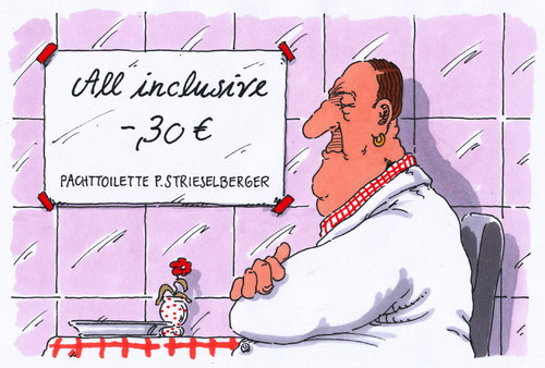 Cartoon: pachttoilette (medium) by Andreas Prüstel tagged wc,klo,toilette,pachttoilette,all,inclusive,cartoon,karikatur,andreas,pruestel,wc,klo,toilette,pachttoilette,all,inclusive,cartoon,karikatur,andreas,pruestel