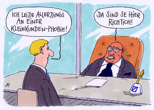 Cartoon: passt (medium) by Andreas Prüstel tagged deutsche,bank,bewerbungsgespräch,klinkunden,kleinkundengeschäft,phobie,cartoon,karikatur,andreas,pruestel,deutsche,bank,bewerbungsgespräch,klinkunden,kleinkundengeschäft,phobie,cartoon,karikatur,andreas,pruestel