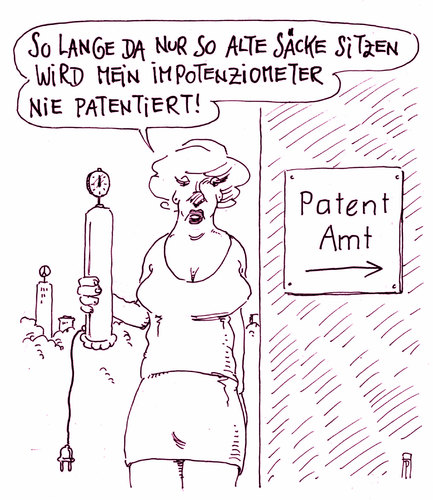 Cartoon: patentamt (medium) by Andreas Prüstel tagged patent,patentamt,potentiometer,impotenz,impotenziometer,cartoon,karikatur,andreas,pruestel,patent,patentamt,potentiometer,impotenz,impotenziometer,cartoon,karikatur,andreas,pruestel