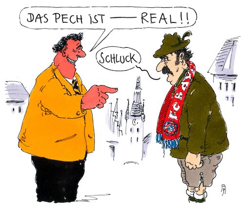 Cartoon: pech real (medium) by Andreas Prüstel tagged fußball,cl,halbfinale,fc,bayern,münchen,real,madrid,pech,cartoon,karikatur,andreas,pruestel,fußball,cl,halbfinale,fc,bayern,münchen,real,madrid,pech,cartoon,karikatur,andreas,pruestel