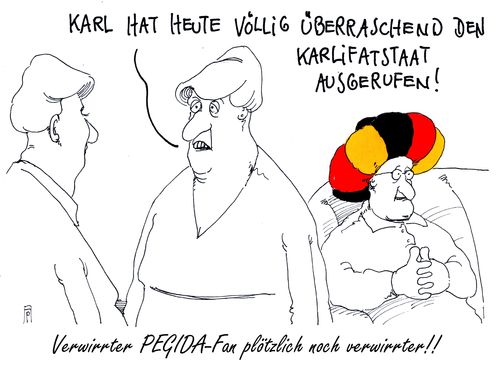 Cartoon: pegida wirr (medium) by Andreas Prüstel tagged pegida,dresden,kalifat,kalifatstaat,islam,islamisten,cartoon,karikatur,andreas,pruestel,pegida,dresden,kalifat,kalifatstaat,islam,islamisten,cartoon,karikatur,andreas,pruestel