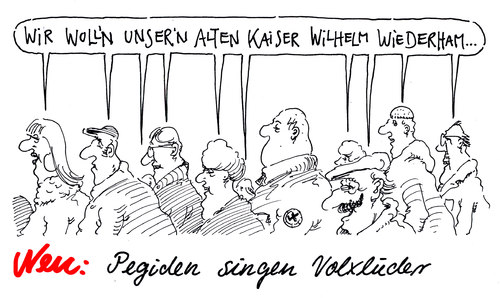 Cartoon: pegiden (medium) by Andreas Prüstel tagged pegida,pegiden,dresden,montagsdemos,volksliedersingen,kaiser,wilhelm,monarchie,cartoon,karikatur,andreas,pruestel,pegida,pegiden,dresden,montagsdemos,volksliedersingen,kaiser,wilhelm,monarchie,cartoon,karikatur,andreas,pruestel