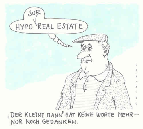 Cartoon: pleiteboni (medium) by Andreas Prüstel tagged hyporealestate,surreal,derkleinemann,pleitebank,bonizahlungen,hypo real estate,bank,banken,pleite,boni,gehälter,zahlung,schulden,hypo,real,estate