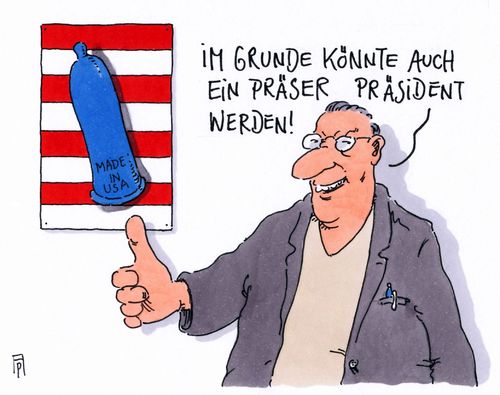 Cartoon: präser (medium) by Andreas Prüstel tagged usa,präsidentschaftswahl,präsidentschaftskandidaten,trump,clinten,wahlkampf,präservativ,präser,kondom,cartoon,karikatur,andreas,pruestel,usa,präsidentschaftswahl,präsidentschaftskandidaten,trump,clinten,wahlkampf,präservativ,präser,kondom,cartoon,karikatur,andreas,pruestel